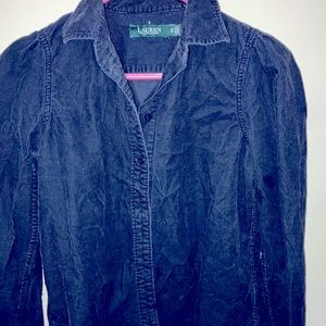 Women XS Ralph Lauren Blue corduroy top